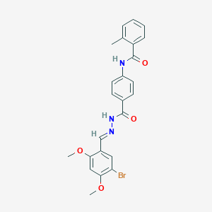 molecular formula C24H22BrN3O4 B322947 N-(4-{[2-(5-bromo-2,4-dimethoxybenzylidene)hydrazino]carbonyl}phenyl)-2-methylbenzamide 