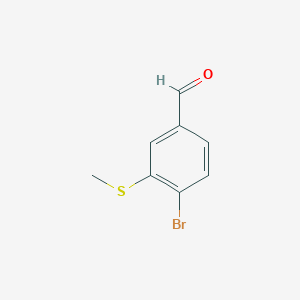 molecular formula C8H7BrOS B3229500 4-溴-3-(甲硫基)苯甲醛 CAS No. 1289015-47-9