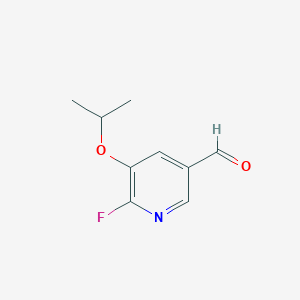 molecular formula C9H10FNO2 B3229513 6-Fluoro-5-isopropoxynicotinaldehyde CAS No. 1289040-12-5
