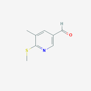 molecular formula C8H9NOS B3229527 5-Methyl-6-methylsulfanyl-pyridine-3-carbaldehyde CAS No. 1289077-74-2