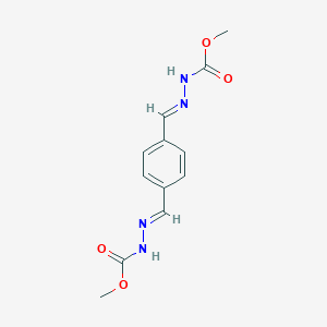 molecular formula C12H14N4O4 B322956 Methyl 2-{4-[2-(methoxycarbonyl)carbohydrazonoyl]benzylidene}hydrazinecarboxylate 