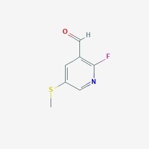 molecular formula C7H6FNOS B3229563 2-氟-5-(甲硫基)烟醛 CAS No. 1289144-87-1