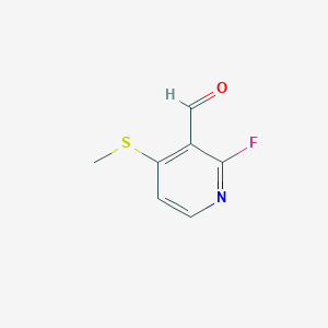 molecular formula C7H6FNOS B3229578 2-Fluoro-4-(methylthio)nicotinaldehyde CAS No. 1289172-46-8