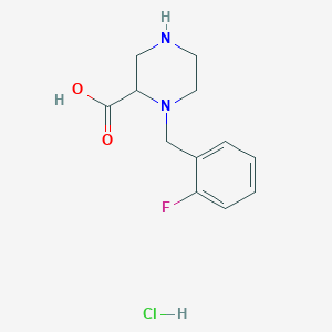 molecular formula C12H16ClFN2O2 B3229582 1-(2-Fluoro-benzyl)-piperazine-2-carboxylic acid hydrochloride CAS No. 1289384-64-0