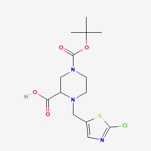 4-(tert-Butoxycarbonyl)-1-((2-chlorothiazol-5-yl)methyl)piperazine-2-carboxylic acid