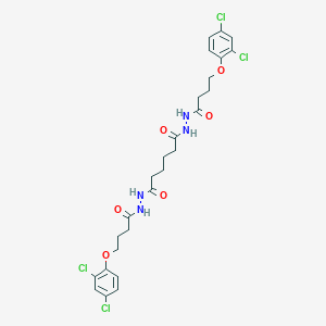 molecular formula C26H30Cl4N4O6 B322960 N'~1~,N'~6~-bis[4-(2,4-dichlorophenoxy)butanoyl]hexanedihydrazide 
