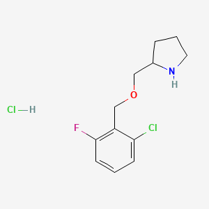 molecular formula C12H16Cl2FNO B3229607 2-(2-Chloro-6-fluoro-benzyloxymethyl)-pyrrolidine hydrochloride CAS No. 1289384-95-7