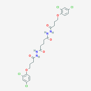 molecular formula C25H28Cl4N4O6 B322961 N'~1~,N'~5~-bis[4-(2,4-dichlorophenoxy)butanoyl]pentanedihydrazide 