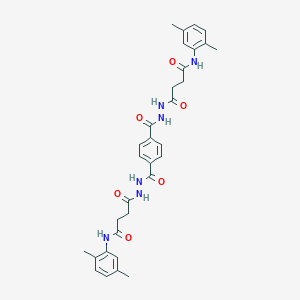 molecular formula C32H36N6O6 B322962 4-{2-[4-({2-[4-(2,5-dimethylanilino)-4-oxobutanoyl]hydrazino}carbonyl)benzoyl]hydrazino}-N-(2,5-dimethylphenyl)-4-oxobutanamide 