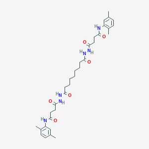 molecular formula C33H46N6O6 B322963 4-[2-(9-{2-[4-(2,5-dimethylanilino)-4-oxobutanoyl]hydrazino}-9-oxononanoyl)hydrazino]-N-(2,5-dimethylphenyl)-4-oxobutanamide 