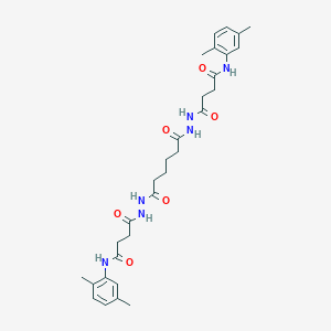 4-[2-(6-{2-[4-(2,5-dimethylanilino)-4-oxobutanoyl]hydrazino}-6-oxohexanoyl)hydrazino]-N-(2,5-dimethylphenyl)-4-oxobutanamide