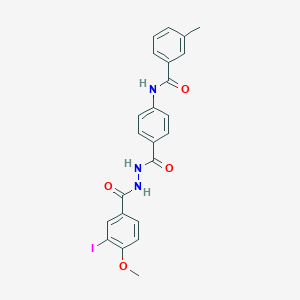 molecular formula C23H20IN3O4 B322969 N-(4-{[2-(3-iodo-4-methoxybenzoyl)hydrazino]carbonyl}phenyl)-3-methylbenzamide 