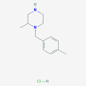 molecular formula C13H21ClN2 B3229698 2-Methyl-1-(4-methylbenzyl)piperazine hydrochloride CAS No. 1289386-05-5