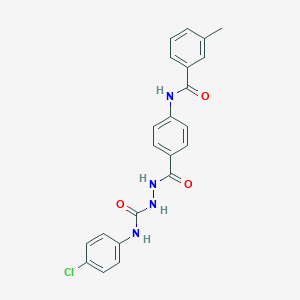 molecular formula C22H19ClN4O3 B322970 N-(4-chlorophenyl)-2-{4-[(3-methylbenzoyl)amino]benzoyl}hydrazinecarboxamide 