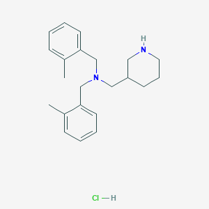 molecular formula C22H31ClN2 B3229701 N,N-Bis(2-methylbenzyl)-1-(piperidin-3-yl)methanamine hydrochloride CAS No. 1289386-08-8