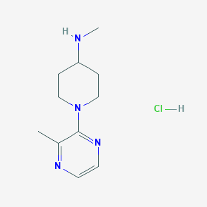 molecular formula C11H19ClN4 B3229709 N-Methyl-1-(3-methylpyrazin-2-yl)piperidin-4-amine hydrochloride CAS No. 1289386-19-1