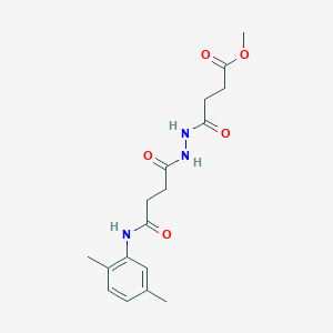 molecular formula C17H23N3O5 B322976 Methyl 4-{2-[4-(2,5-dimethylanilino)-4-oxobutanoyl]hydrazino}-4-oxobutanoate 