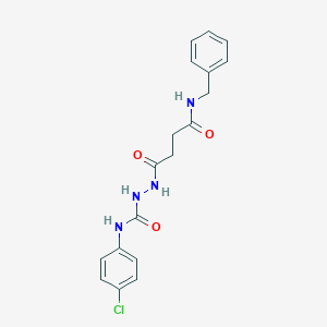 molecular formula C18H19ClN4O3 B322985 2-[4-(benzylamino)-4-oxobutanoyl]-N-(4-chlorophenyl)hydrazinecarboxamide 