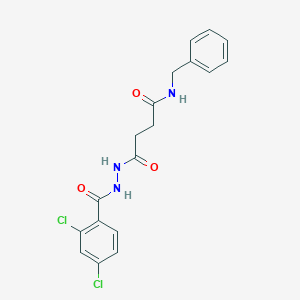 molecular formula C18H17Cl2N3O3 B322986 N-benzyl-4-[2-(2,4-dichlorobenzoyl)hydrazino]-4-oxobutanamide 