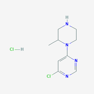 molecular formula C9H14Cl2N4 B3229879 4-Chloro-6-(2-methylpiperazin-1-yl)pyrimidine hydrochloride CAS No. 1289388-41-5