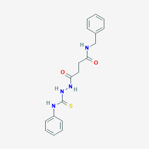 molecular formula C18H20N4O2S B322989 4-[2-(anilinocarbothioyl)hydrazino]-N-benzyl-4-oxobutanamide 