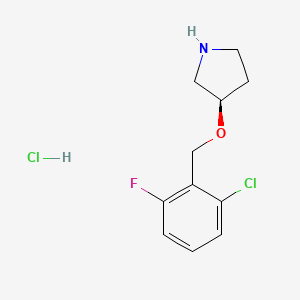 molecular formula C11H14Cl2FNO B3229926 (R)-3-(2-Chloro-6-fluoro-benzyloxy)-pyrrolidine hydrochloride CAS No. 1289584-83-3