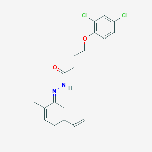 molecular formula C20H24Cl2N2O2 B322993 4-(2,4-dichlorophenoxy)-N'-(5-isopropenyl-2-methylcyclohex-2-en-1-ylidene)butanohydrazide 