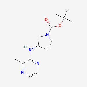 molecular formula C14H22N4O2 B3229941 (S)-tert-Butyl 3-((3-methylpyrazin-2-yl)amino)pyrrolidine-1-carboxylate CAS No. 1289584-95-7