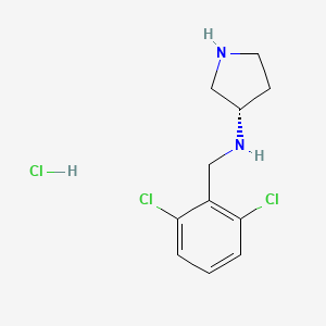 molecular formula C11H15Cl3N2 B3229968 (2,6-Dichloro-benzyl)-(S)-pyrrolidin-3-yl-amine hydrochloride CAS No. 1289585-12-1