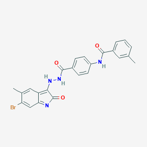 molecular formula C24H19BrN4O3 B322997 N-[4-[[(6-bromo-5-methyl-2-oxoindol-3-yl)amino]carbamoyl]phenyl]-3-methylbenzamide 