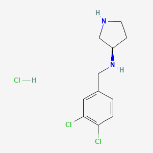 molecular formula C11H15Cl3N2 B3229978 (3,4-Dichloro-benzyl)-(R)-pyrrolidin-3-yl-amine hydrochloride CAS No. 1289585-21-2