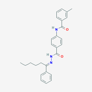 molecular formula C27H29N3O2 B322998 3-methyl-N-(4-{[2-(1-phenylhexylidene)hydrazino]carbonyl}phenyl)benzamide 