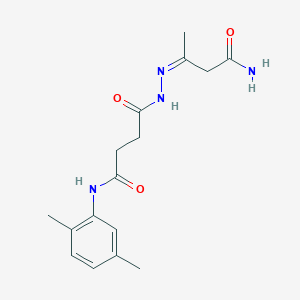 molecular formula C16H22N4O3 B322999 4-[2-(3-amino-1-methyl-3-oxopropylidene)hydrazino]-N-(2,5-dimethylphenyl)-4-oxobutanamide 