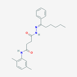 molecular formula C24H31N3O2 B323004 N-(2,5-dimethylphenyl)-4-oxo-4-[2-(1-phenylhexylidene)hydrazino]butanamide 