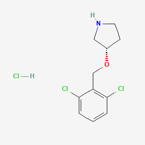 molecular formula C11H14Cl3NO B3230048 (S)-3-(2,6-Dichloro-benzyloxy)-pyrrolidine hydrochloride CAS No. 1289585-50-7