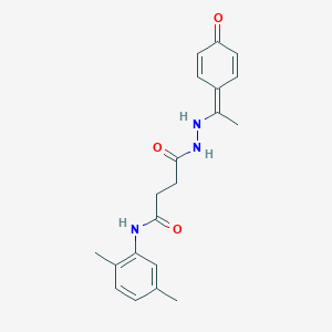 molecular formula C20H23N3O3 B323005 N-(2,5-dimethylphenyl)-4-oxo-4-[2-[1-(4-oxocyclohexa-2,5-dien-1-ylidene)ethyl]hydrazinyl]butanamide 