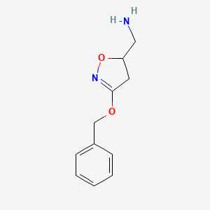 molecular formula C11H14N2O2 B3230066 (3-(Benzyloxy)-4,5-dihydroisoxazol-5-yl)methanamine CAS No. 128993-15-7