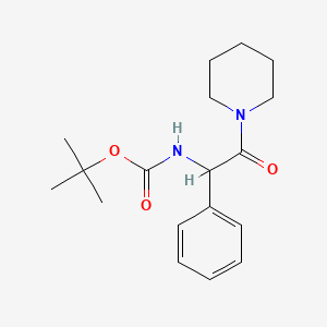 molecular formula C18H26N2O3 B3230092 Tert-butyl N-[2-oxo-1-phenyl-2-(piperidin-1-YL)ethyl]carbamate CAS No. 129157-07-9