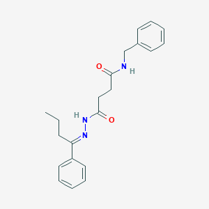 molecular formula C21H25N3O2 B323012 N-benzyl-4-oxo-4-[2-(1-phenylbutylidene)hydrazino]butanamide 