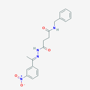 N-benzyl-4-[2-(1-{3-nitrophenyl}ethylidene)hydrazino]-4-oxobutanamide