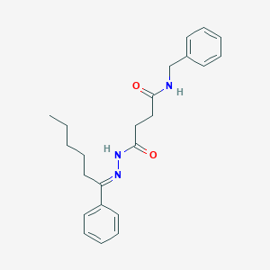 molecular formula C23H29N3O2 B323017 N-benzyl-4-oxo-4-[2-(1-phenylhexylidene)hydrazino]butanamide 