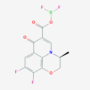 molecular formula C13H8BF4NO4 B3230170 (S)-6-(((difluoroboryl)oxy)carbonyl)-9,10-difluoro-3-methyl-2H-[1,4]oxazino[2,3,4-ij]quinolin-7(3H)-one CAS No. 129306-33-8