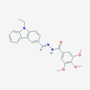 molecular formula C25H25N3O4 B323019 N'-[(9-ethyl-9H-carbazol-3-yl)methylene]-3,4,5-trimethoxybenzohydrazide 