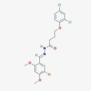 molecular formula C19H19BrCl2N2O4 B323020 N'-(5-bromo-2,4-dimethoxybenzylidene)-4-(2,4-dichlorophenoxy)butanohydrazide 