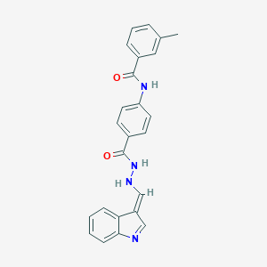 molecular formula C24H20N4O2 B323021 N-[4-[[[(E)-indol-3-ylidenemethyl]amino]carbamoyl]phenyl]-3-methylbenzamide 