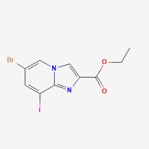 molecular formula C10H8BrIN2O2 B3230234 Ethyl 6-bromo-8-iodoimidazo[1,2-a]pyridine-2-carboxylate CAS No. 1296223-95-4