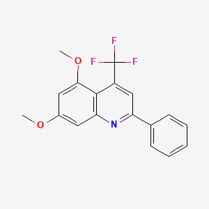 molecular formula C18H14F3NO2 B3230243 5,7-Dimethoxy-2-phenyl-4-(trifluoromethyl)quinoline CAS No. 129633-26-7