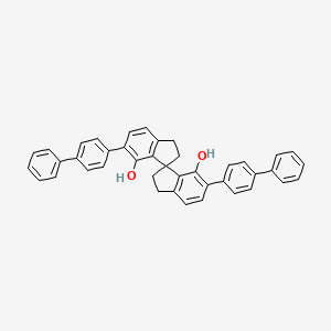 molecular formula C41H32O2 B3230271 5,5'-Bis(4-phenylphenyl)-3,3'-spirobi[1,2-dihydroindene]-4,4'-diol CAS No. 1297613-71-8