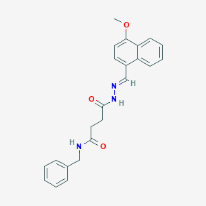 molecular formula C23H23N3O3 B323028 N-benzyl-4-{2-[(4-methoxy-1-naphthyl)methylene]hydrazino}-4-oxobutanamide 