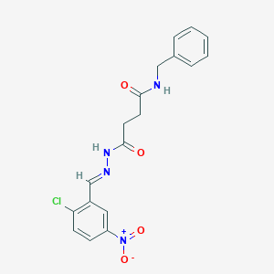 molecular formula C18H17ClN4O4 B323029 N-benzyl-4-(2-{2-chloro-5-nitrobenzylidene}hydrazino)-4-oxobutanamide 